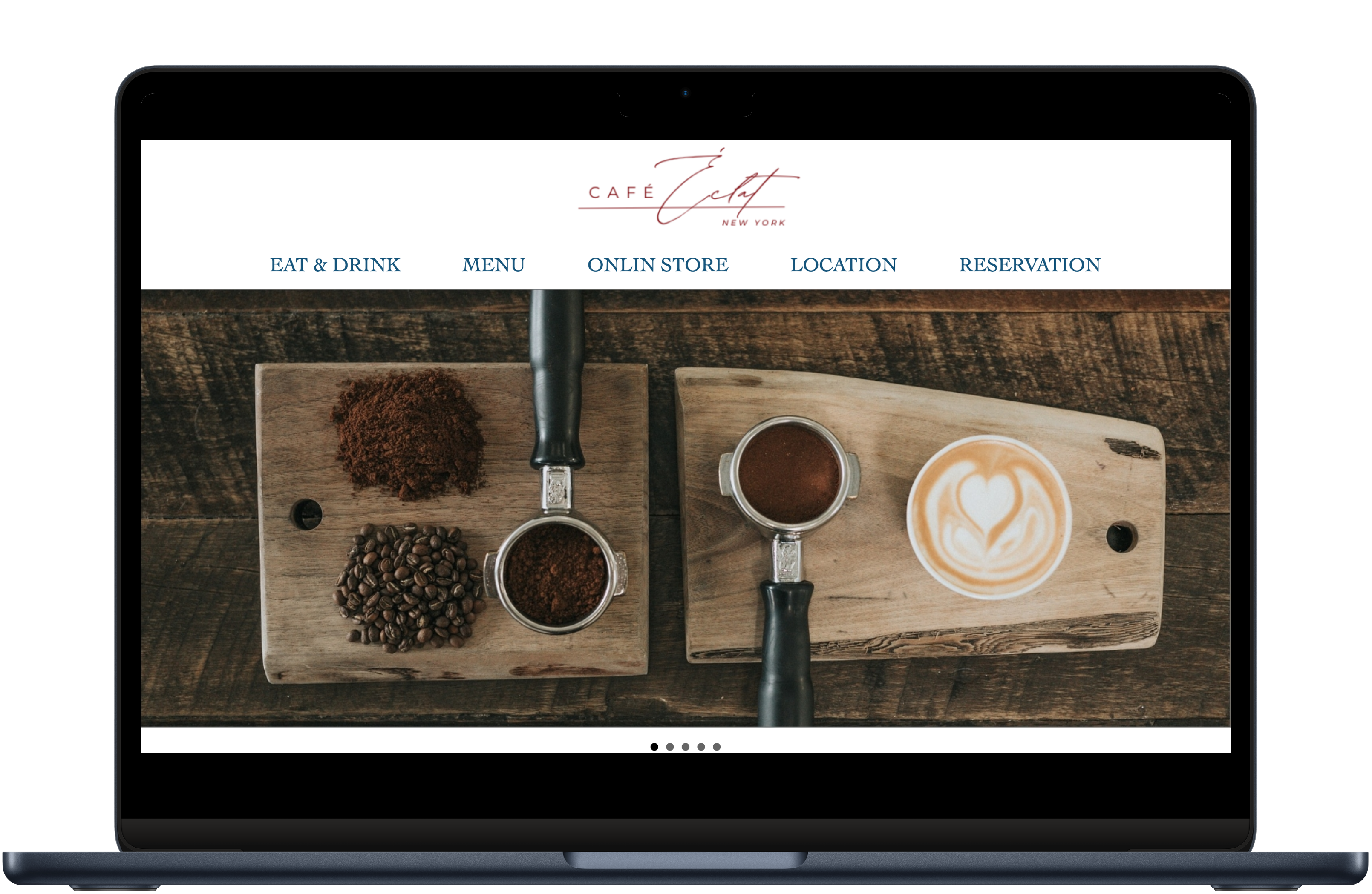 CafeEcletサイトのPCモッ画面クアップ